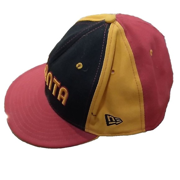 Vintage USA Atlanta Hawks New Era 100% Wool Baseball Cap 7 5/8 Hardwood Classics - Picture 6 of 7